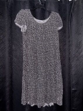 Carly Jean Los Angeles Black Dress with White Micro Floral Print